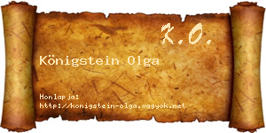 Königstein Olga névjegykártya